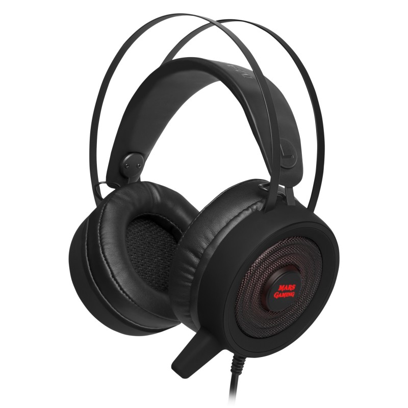 Mars Gaming MH318 auricular con micrófono Binaural Diadema Negro