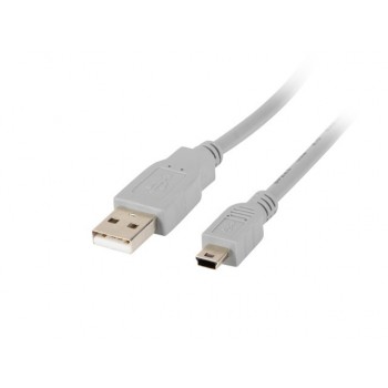 Lanberg CA de usbk de 10cc de 0018 de S de USB 2.0 a Macho a Mini USB B Macho, 1,8 m, Color Gris CA-USBK-10CC-0018-S