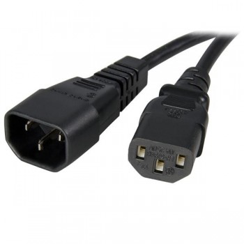 StarTech.com Cable Alargador de Extensión Estándar de 1,8m de Alimentación de Ordenador C14 a C13, 1 PXT100