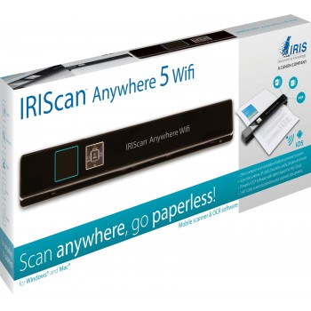 I.R.I.S. IRIScan Anywhere 5 Wi-Fi, 210 x 297 mm, 1200 x 1200 DPI, 8 ppm, ADF scanner, Negro, TFT 458846