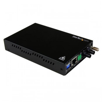 StarTech.com Conversor de Medios Ethernet 10 100 Mbps a Fibra Multi Modo Conector ST - 2km, 200 Mbit ET90110ST2