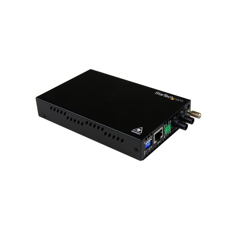 StarTech.com Conversor de Medios Ethernet 10 100 Mbps a Fibra Multi Modo Conector ST - 2km, 200 Mbit ET90110ST2