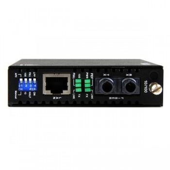 StarTech.com Conversor de Medios Ethernet 10 100 Mbps a Fibra Multi Modo Conector ST - 2km, 200 Mbit ET90110ST2