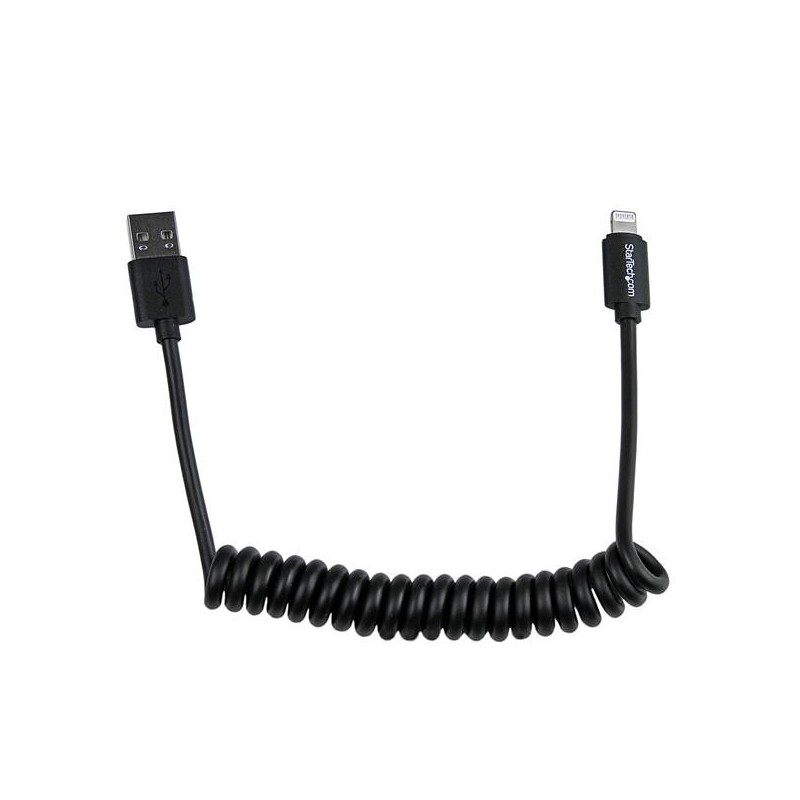 StarTech.com Cable en Espiral de 60cm Lightning 8  USBCLT60CMB