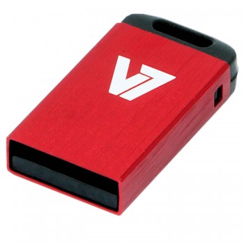 V7 Unidad de memoria flash USB 2.0 nano 4 GB, roja, 4 GB, USB tipo A, 2.0, 15 MB s, Sin tapa, Rojo VU24GCR-RED-2E