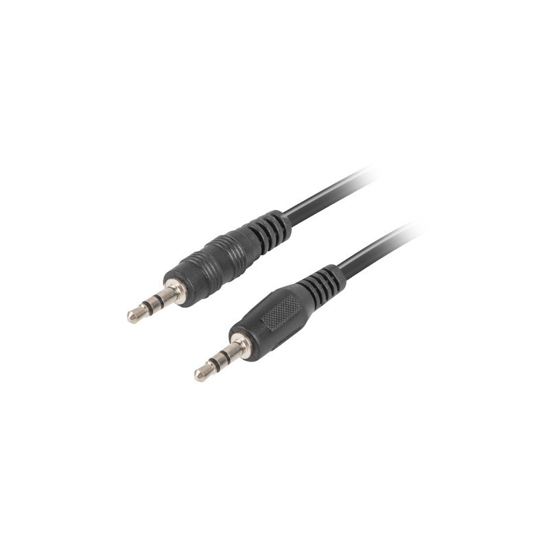 Lanberg CA-MJMJ-10CC-0012-BK Klinkenstecker auf Klinkenstecker Stereo-Audiokabel, 1,2m schwarz