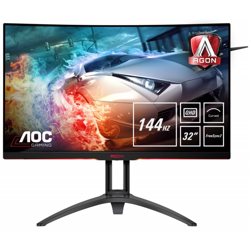 AOC Gaming AG322QC4, 80 cm (31.5"), 2560 x 1440 Pixeles, Quad HD, LED, 4 ms, Negro