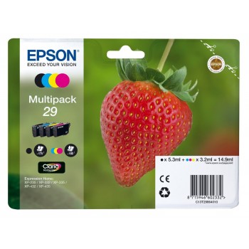 Epson 29 CMYK Negro, Cian, Magenta, Amarillo C13T29864010
