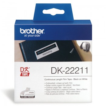 Brother Cinta continua de película plástica (blanca), Negro sobre blanco, 1 pieza(s), DK, Negro, Bla DK-22211