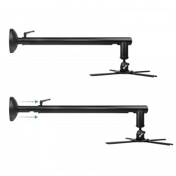 TooQ SOPORTE UNIVERSAL DE PARED GIRATORIO 360º, INCLINABLE Y EXTENSIBLE PARA PROYECTOR, NEGRO, Pared PJ4017WTNÂ€"B