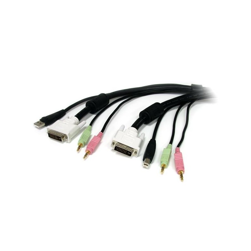 StarTech.com Cable KVM 4 en 1 de 1,8m con DVI USB  USBDVI4N1A6