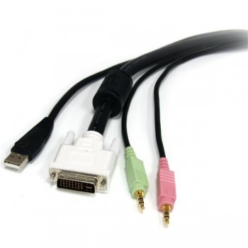 StarTech.com Cable KVM 4 en 1 de 1,8m con DVI USB  USBDVI4N1A6