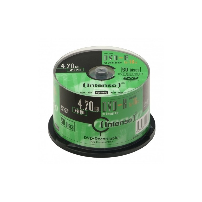 CONSUMIBLE INTENSO DVD-R 4,7GB 50PCS 16X TARRINA 4101155