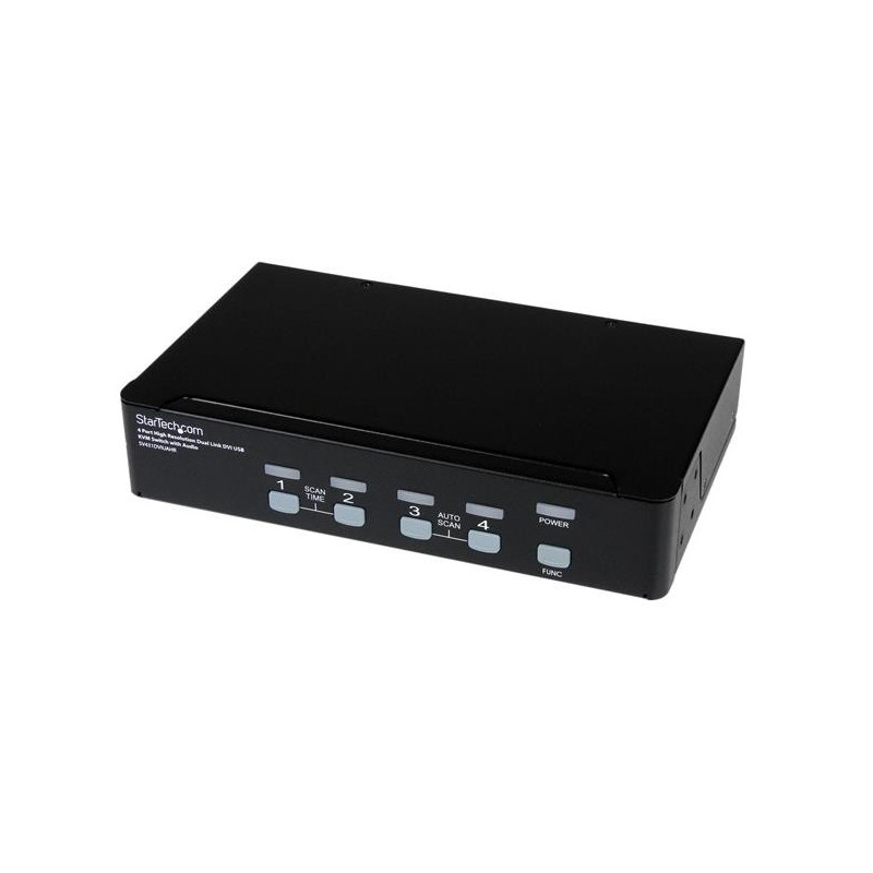 StarTech.com Conmutador Switch KVM de 4 Puertos de Vídeo DVI con Doble Enlace - Audio USB 2.0, USB,  SV431DVIUAHR