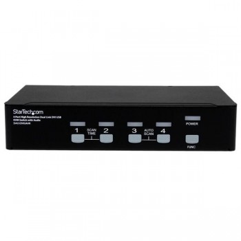 StarTech.com Conmutador Switch KVM de 4 Puertos de Vídeo DVI con Doble Enlace - Audio USB 2.0, USB,  SV431DVIUAHR