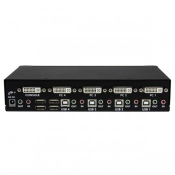 StarTech.com Conmutador Switch KVM de 4 Puertos de Vídeo DVI con Doble Enlace - Audio USB 2.0, USB,  SV431DVIUAHR