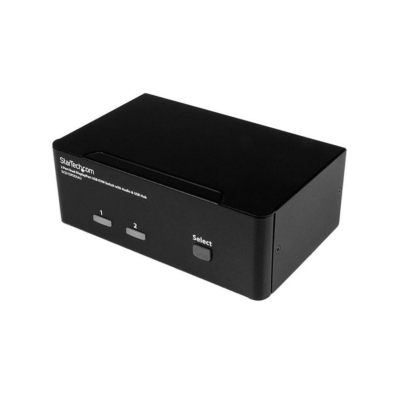 StarTech.com Switch Conmutador KVM de 2 Puertos DisplayPort - 4K 60Hz, 3840 x 2160 Pixeles, USB, USB SV231DPDDUA2
