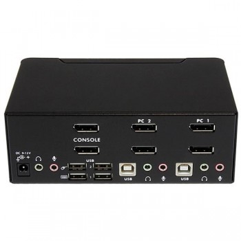 StarTech.com Switch Conmutador KVM de 2 Puertos DisplayPort - 4K 60Hz, 3840 x 2160 Pixeles, USB, USB SV231DPDDUA2