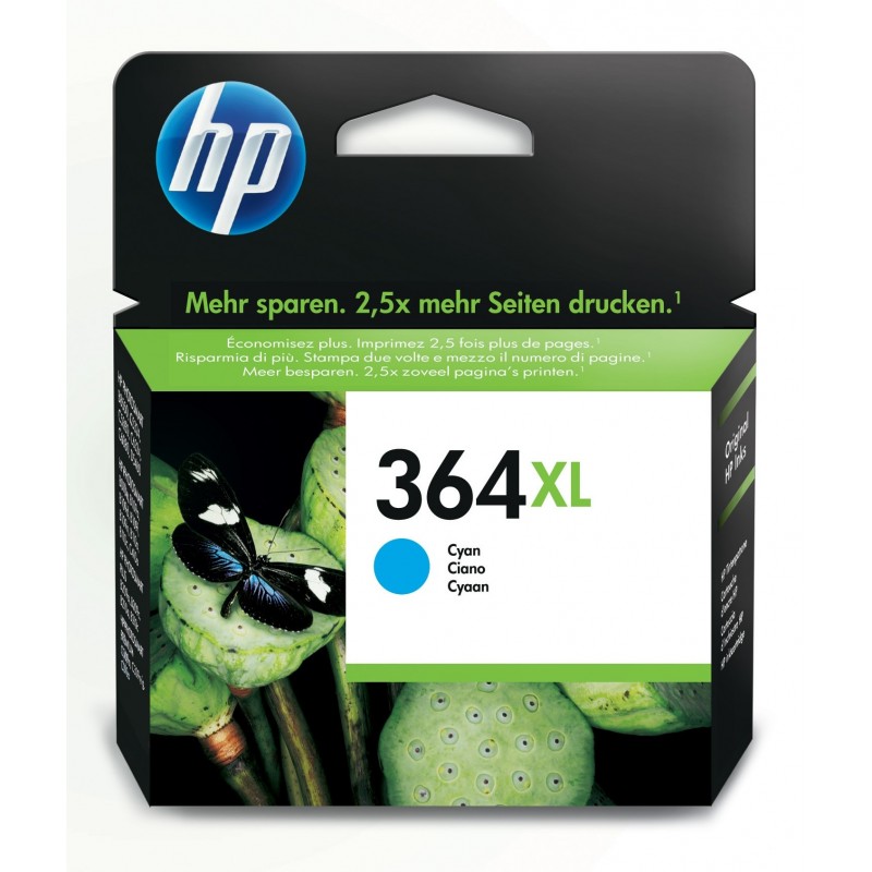 Cartucho de tinta original HP 364XL de alta capacidad cian CB323EE