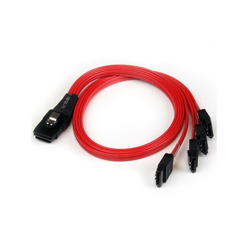 StarTech.com Cable 50cm Mini SAS Serial Attached SCSI SFF 8087 a 4x SATA Reversible - mSAS iSAS Inte SAS8087S4R50