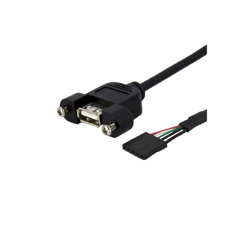 StarTech.com Cable de 30cm USB 2.0 para Montaje en Panel Conexión a Placa Base - Hembra USB A, 0,3 m USBPNLAFHD1
