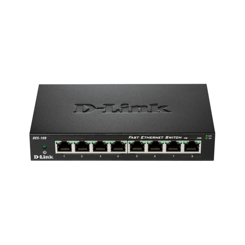 D-Link DES-108 8 puertos RJ-45 10 100 Mbps Negro DES-108