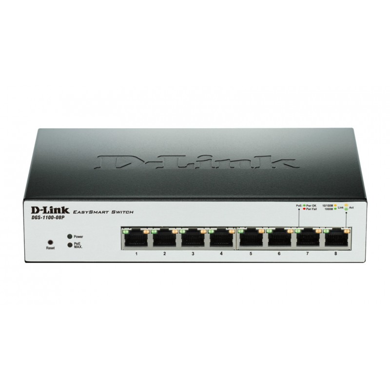 D-Link DGS-1100-08P 8 puertos RJ-45 Negro DGS-1100-08P