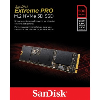 Sandisk ExtremePRO, 500 GB, M.2, 3400 MB s SDSSDXPM2-500G-G25
