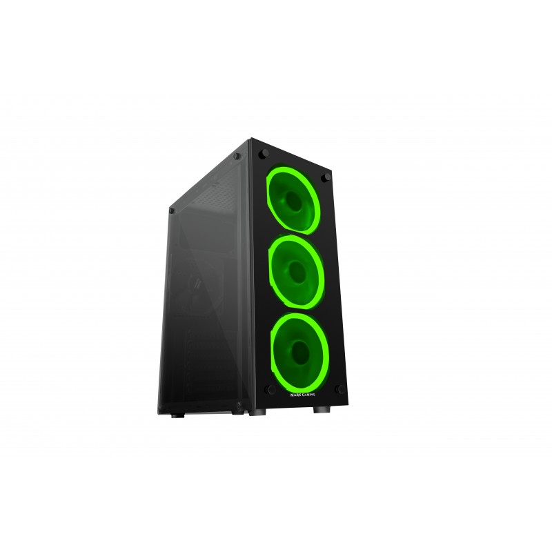 MARS GAMING MCG GREEN Midi-Tower Black MCGGREEN