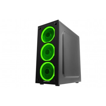 MARS GAMING MCG GREEN Midi-Tower Black MCGGREEN
