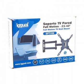 iggual SPTV09, 15 kg, 58,4 cm (23"), 106,7 cm (42"), 150 x 150 mm, 200 x 200 mm, Negro IGG314562