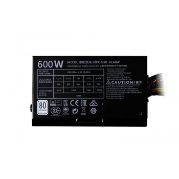COOLER MASTER MasterWatt Lite - 600 W - 80 PLUS MPX-6001-ACABW-ES