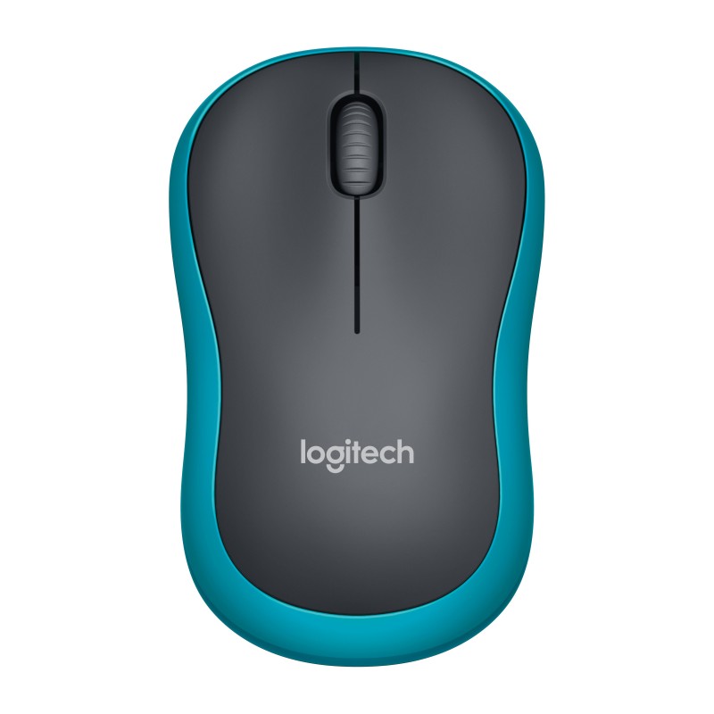 Logitech LGT-M185B, Ambidextro, Óptico, RF Wireless, 1000 DPI, Black, Azul 910-002239