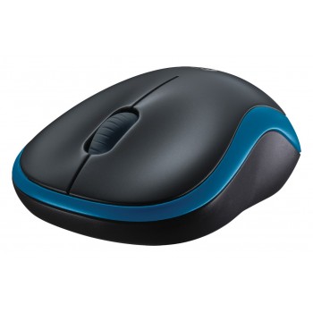 Logitech LGT-M185B, Ambidextro, Óptico, RF Wireless, 1000 DPI, Black, Azul 910-002239