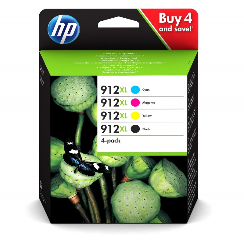 HP 912XL - Original Negro, Cian, Magenta, Amarillo Multipack 4 pieza(s) 3YP34AE