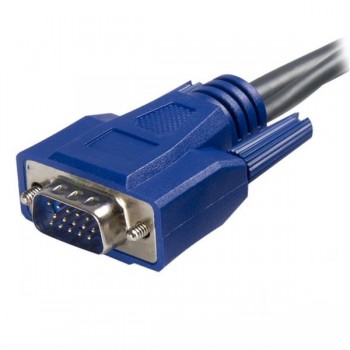 StarTech.com Cable KVM USB VGA 2 en 1 Ultra Delgado - 1,8m, 1,8 m, Negro, VGA, USB A + VGA, Macho Ma SVUSBVGA6