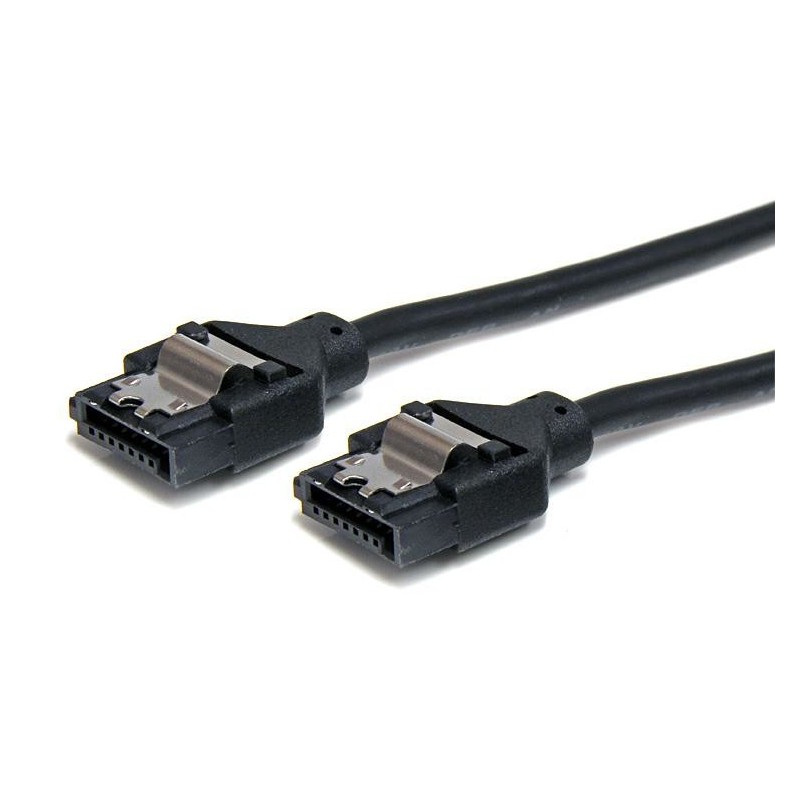 StarTech.com Cable SATA Serial ATA 30cm Cable Redondo con Cierre de Seguridad Bloqueo con Pestillo L LSATARND12