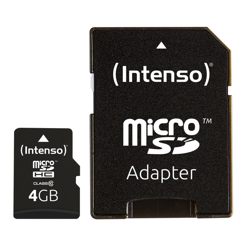 Intenso 4GB MicroSDHC 4GB MicroSDHC Clase 10 Negro 3413450