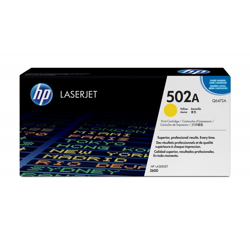 Cartucho de toner original LaserJet HP 502A amarilo Q6472A