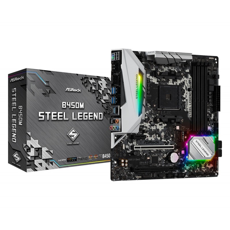 PLACA BASE ASROCK AM4 B450M STEEL LEGEND 90-MXB9Y0-A0UAYZ