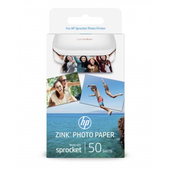 HP Papel fotográfico adhesivo ZINK de 50 hojas 5 x 7,6 cm, Inyección de tinta, 51 mm, 76 mm, 50 hoja 1DE37A