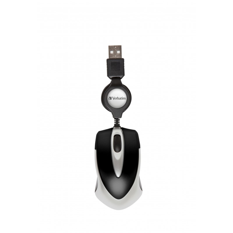 Verbatim Ratón óptico de viaje Go Mini  Negro, Ambidextro, Óptico, USB, 1000 DPI 49020