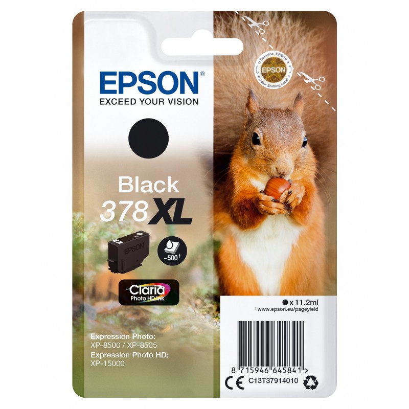 Singlepack Black 378XL Claria Photo HD Ink C13T37914020