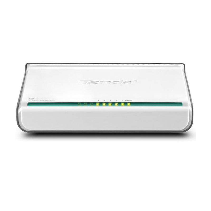 SWITCH TENDA S105 MINI - 5 PUERTOS 10 100 - AUTO MDI MDIX - 5V   0.6A - TAMAÑO REDUCIDO - PLUG AND 