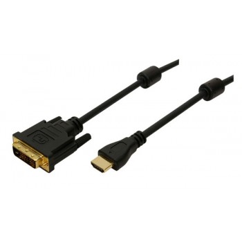 LogiLink 2m HDMI DVI-D, 2 m, DVI-D, HDMI, Oro, Macho Hembra, Negro CH0004