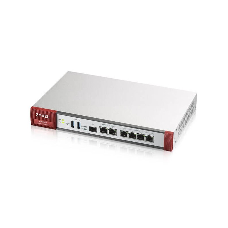 ZyXEL VPN Firewall VPN 100, 2000 Mbit s, 500 Mbit s, Alámbrico, Ethernet (RJ-45), 13,3 W, 45,38 BTU  VPN100-EU0101F