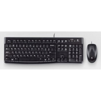 Logitech Desktop MK120, UK, Alámbrico, USB, QWERTY, Negro, Ratón incluido 920-002552