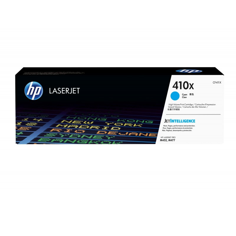 Cartucho de toner original LaserJet HP 410X cian de alta capacidad CF411X