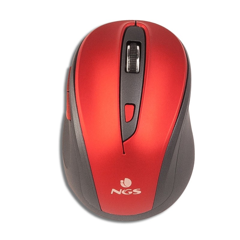NGS Evo Mute Óptico 1600 DPI Negro, Rojo EVOMUTERED