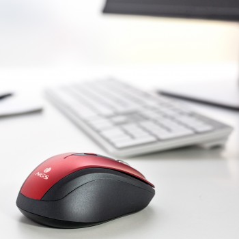 NGS Evo Mute Óptico 1600 DPI Negro, Rojo EVOMUTERED